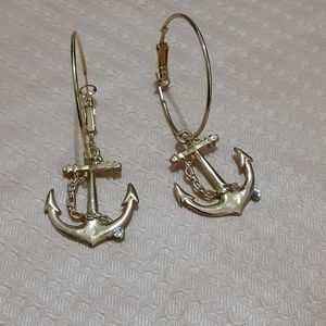 Anchor drop earrings